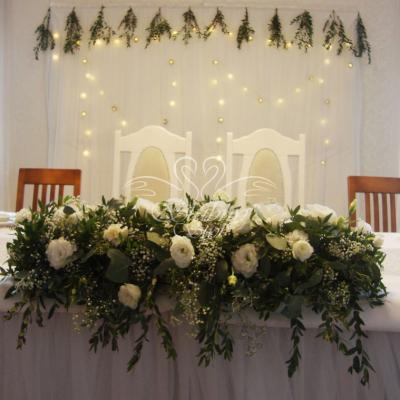 Dekoracja stołu Pary Młodej - Biały Dom Henlex