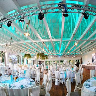 Bagatelka - eleganckie dekoracje w kolorze turkusu - efekty świetlne 