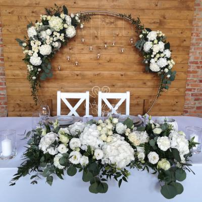 Dekoracja stołu Młodej Pary - Stary Kamionek