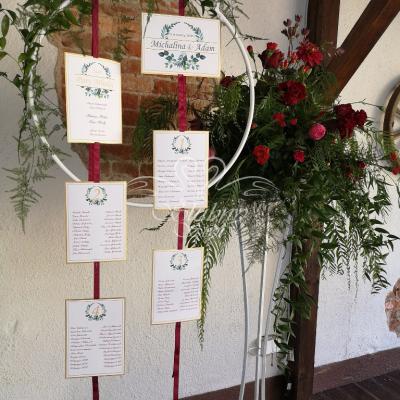 Oryginalna tablica z rozmieszczeniem gości