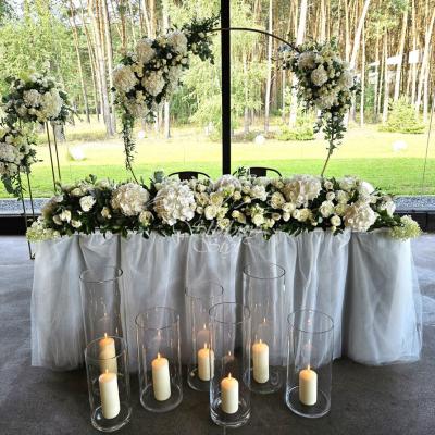 Dekoracja stołu prezydialnego Młodej Pary - Zajazd w Białej