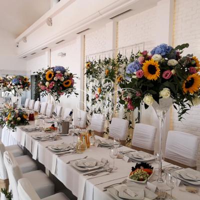 Słoneczniki na weselu i ślubie w Hotelu Sułkowski Boszkowo