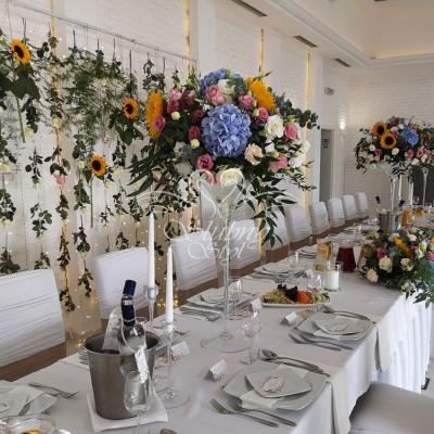 Dekoracje ze słoneczników - wesele