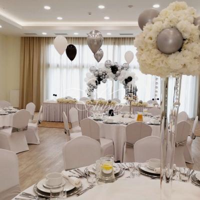 Nowoczesny wystrój sali weselnej w Hotelu Amaryllis