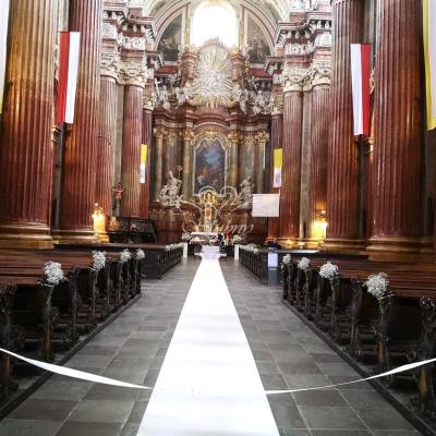 Gipsówka przy ławkach w Farze