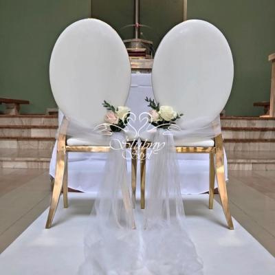 Dekoracja krzeseł glamour Młodej Pary na ślub