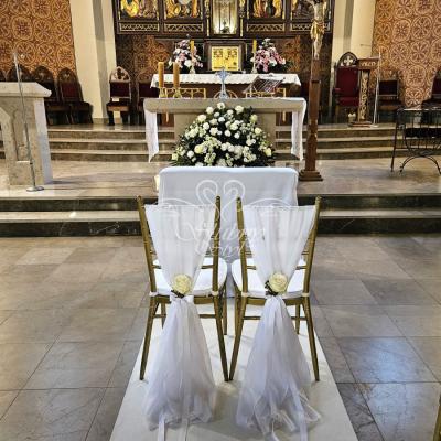 Dekoracja krzeseł Młodej Pary - ślub