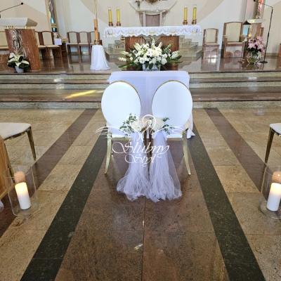 Dekoracja krzeseł Młodej Pary