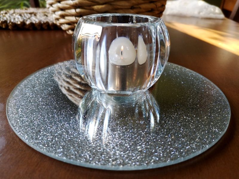 Podstawka lustrzana pod świece, okrągła