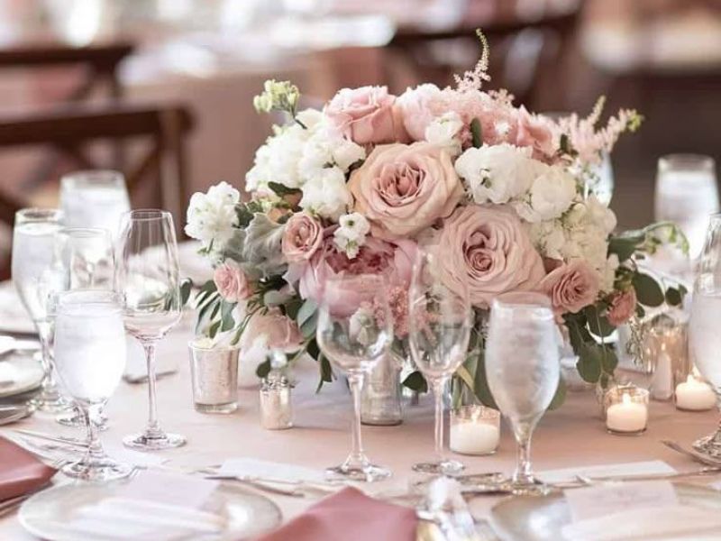 OBRUS OKRĄGŁY PUDROWY RÓŻ / BRUDNY RÓŻ