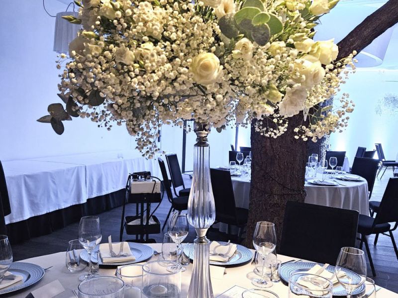 SREBRNY STOJAK WYSOKI / ŚWIECZNIK POD KWIATY