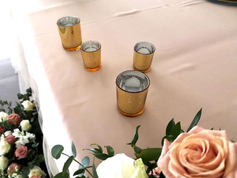 ZŁOTY SZKLANY ŚWIECZNIK